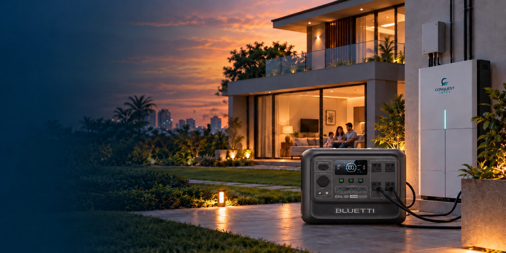 Portable power system in use