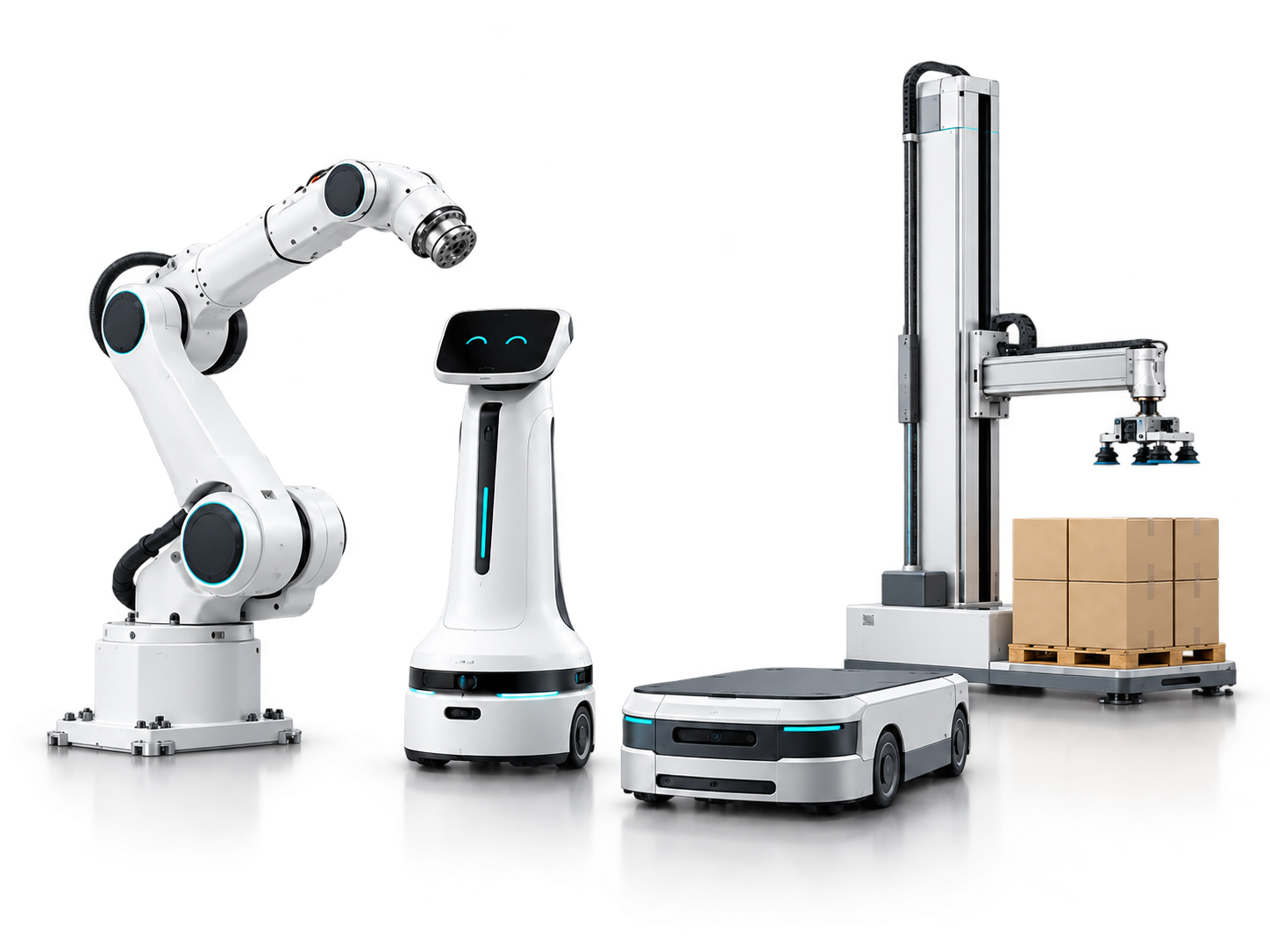 Industrial, service and warehouse automation robots