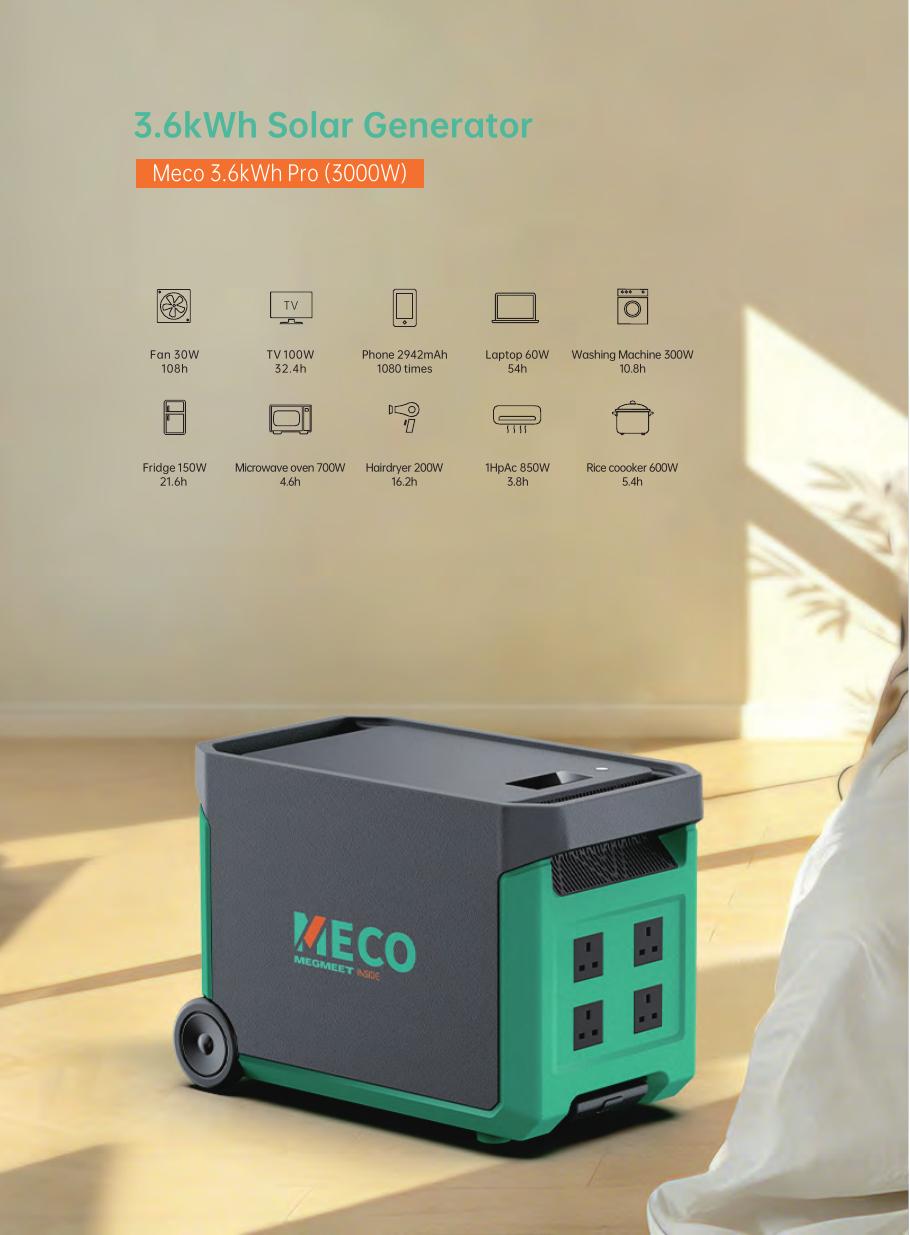 MECO 3.6kWh Pro solar generator