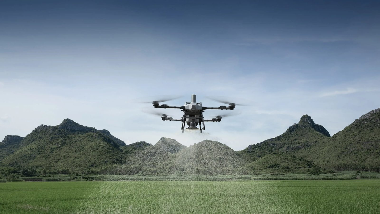 Agricultural drone in operation