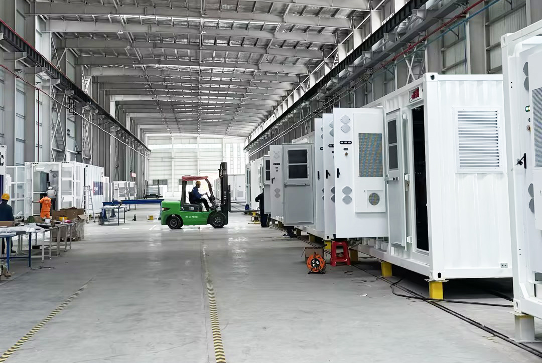 Vilion EnerCube-1C battery energy storage cabinets in production line