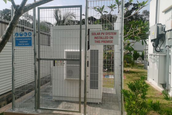 EnerCube-BC-1C Outdoor Energy Storage System Fenced Setup