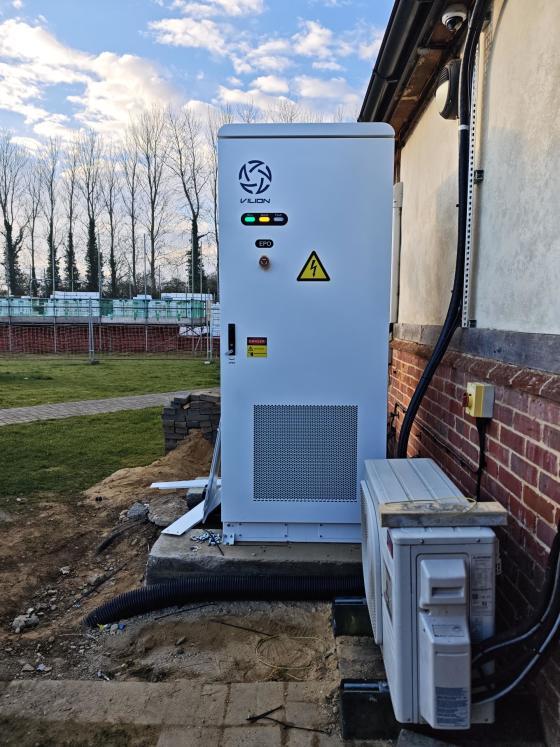 EnerCube-BC-1C Outdoor Battery Cabinet Side Installation View