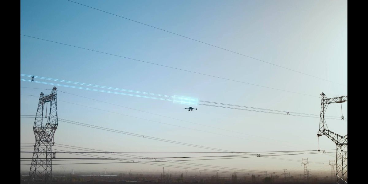 DJI Matrice 400 enterprise drones flying in aerial formation