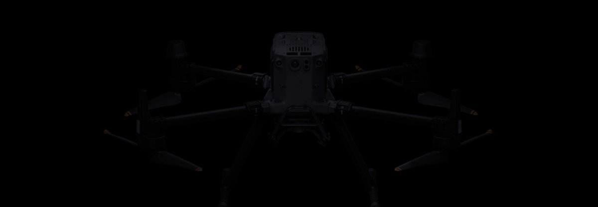 DJI Matrice drone front view in dark studio lighting
