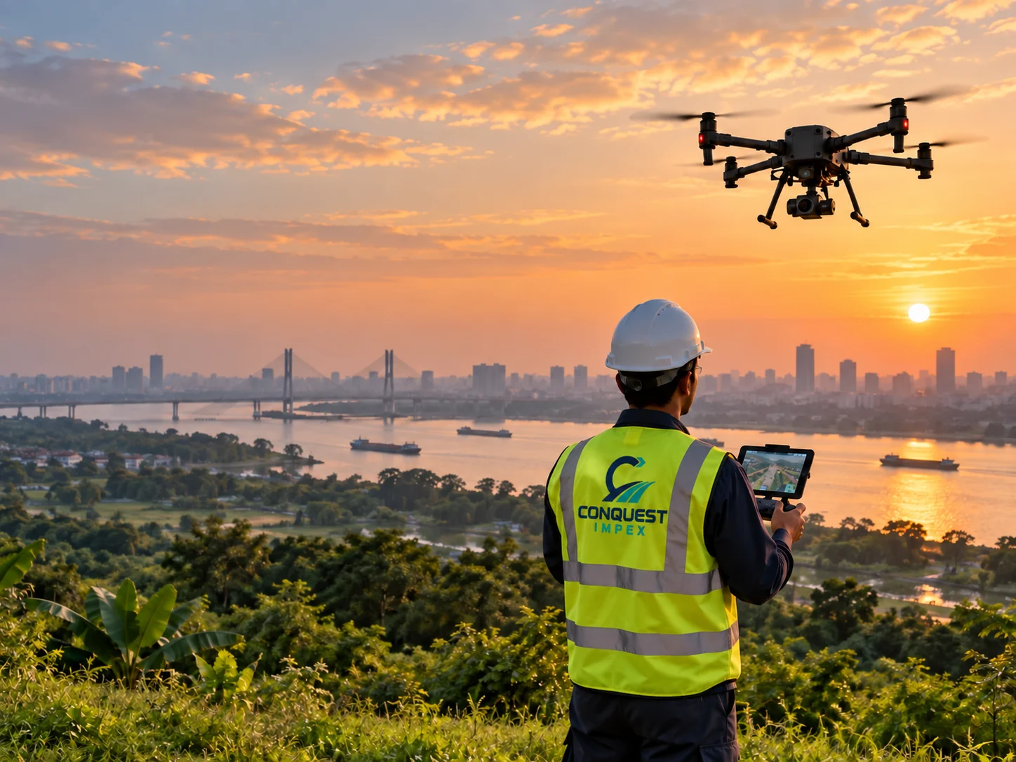 Enterprise drone operated by a trained field team